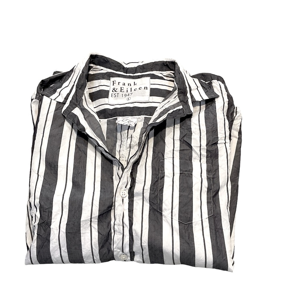 Frank and Eileen Crinkle stripe shirt women’s Sz L